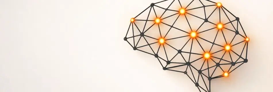 Netzwerkartiges Gehirn mit Lichtern