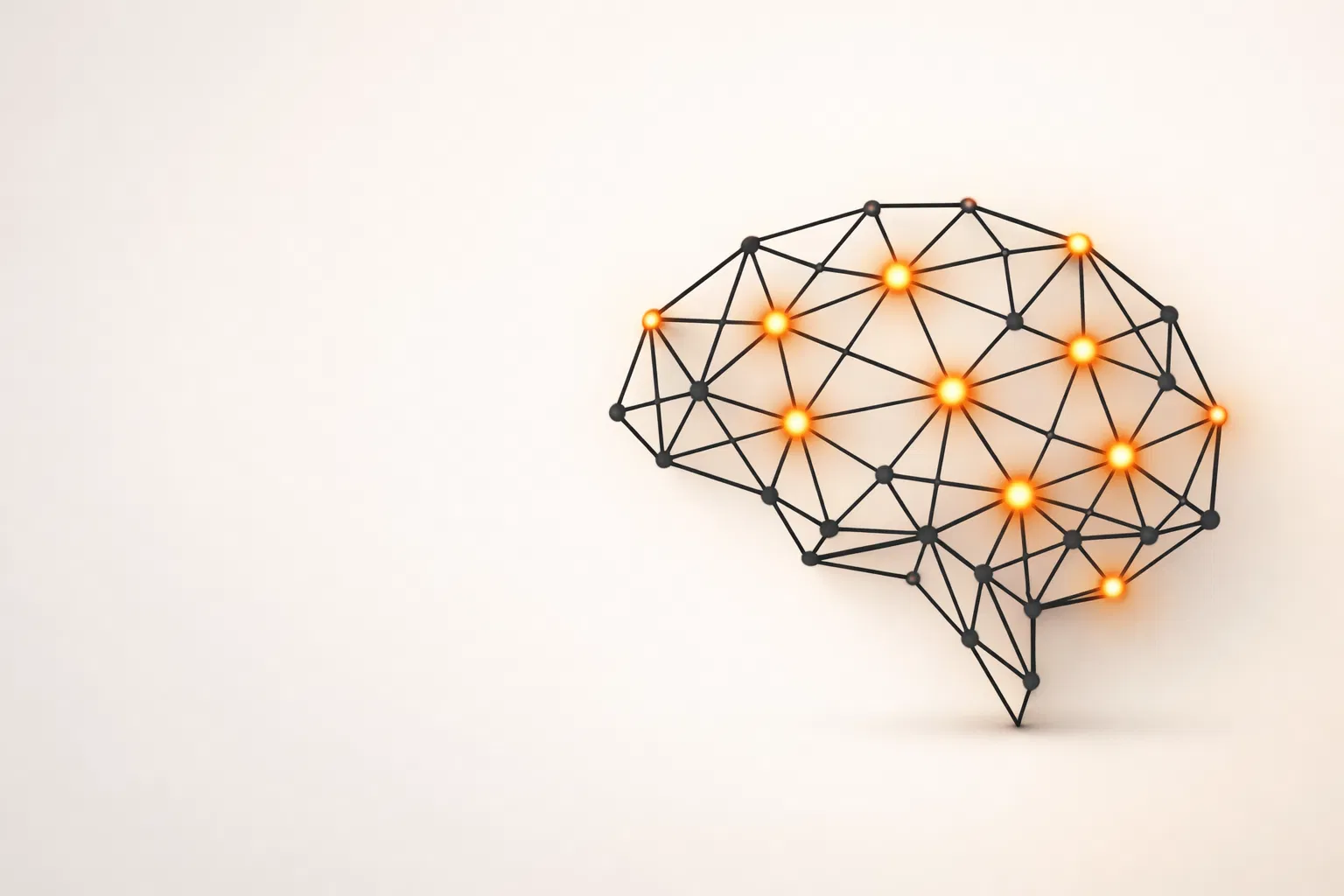 Netzwerkartiges Gehirn mit Lichtern